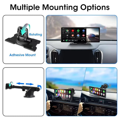 10.26'' Dash Cam 4K Car Mirror Video Player Wireless Carplay Android Auto GPS Car Monitor Multimedia Rearview Camera Dashboard